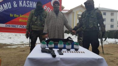 Photo of Police arrests active terrorist in Bandipora, arms and ammunition recovered