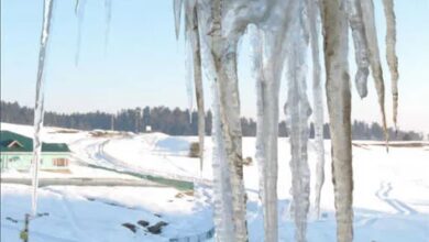 Photo of Gulmarg freezes as mercury drops after snowfall, rains in Kashmir