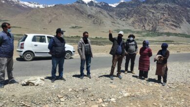 Photo of EC Punchok Tashi conducts joint survey of land proposed for construction of airfield, bus stand, taxi stand, industrial areas, other locations in Zanskar