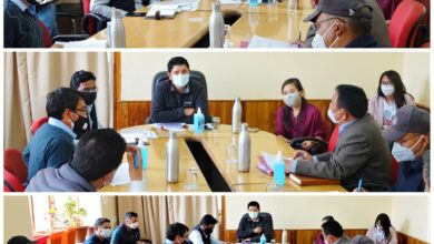 Photo of CEC Tashi Gyalson reviews progress of JJM in Leh district