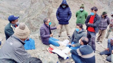 Photo of ADC Kargil takes stock of ongoing construction works of Kanoor-Sapi Road; Interacts with people of Sapi, Batambis villages