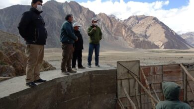 Photo of EC Tashi reviews status of ongoing developmental works undergoing in Zanskar