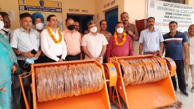 Photo of Director Agriculture distributed Paddy threshers to Panchayats.