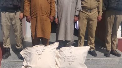 Photo of Police arrests 02 notorious drug peddlers in Kulgam;