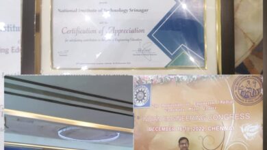 Photo of NIT Srinagar gets ‘Engineering Educational Excellence Award’ from IEI